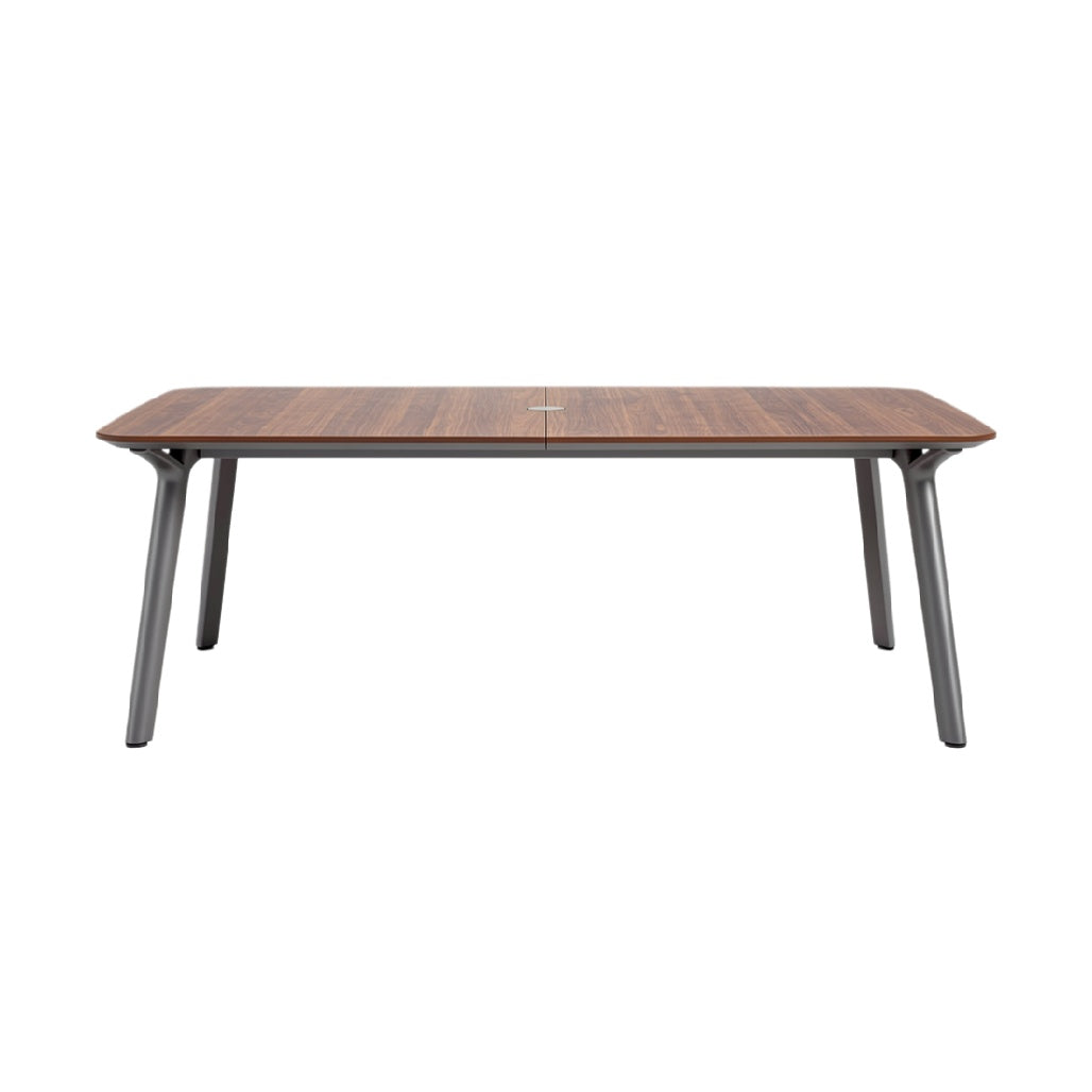 Modern Rectangular Wooden Table with Metal Legs
